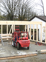 Peter Heel,  constructing carport